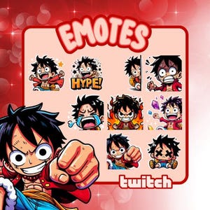 Twitch Emotes | Luffy One Piece | 9 Cute Emotes! (Digital Download)