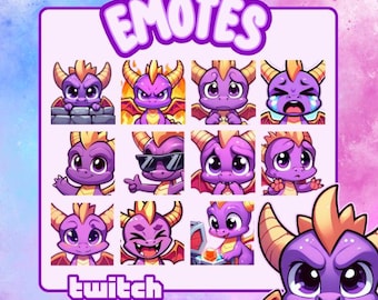 Twitch Emotes | Spyro | 11 Cute Emotes! (Digital Download)