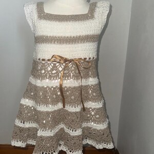 Girls Crochet Dress with Adjustable Headband