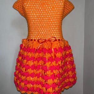 Girls Crochet Dress with Matching Headband