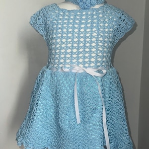 Baby Crochet Dress with Matching Headband