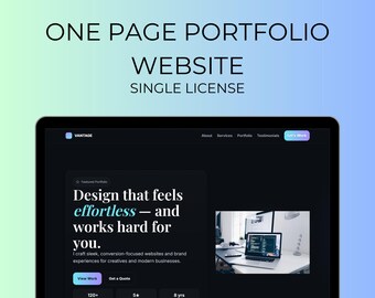 Premium-Vorlage für eine einseitige Portfolio-Website | Responsives HTML & CSS | Website für Freelancer