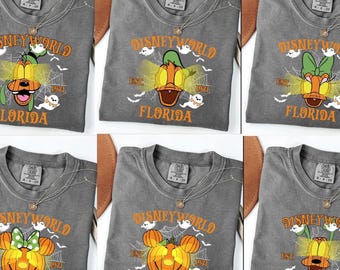 Comfort Colors Vintage Halloween Pumpkin Disneyland Shirt,Disneyworld Halloween Shirt,Mickey and Friends Pumpkin Shirt,Disney Halloween Tee