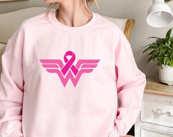 In October We Wear Sweatshirt, Pink Ribbon Shirt, Cancer Survivor Shirt, Pink Ribbon Shirt, Motivational Tee, Breast Cancer Awareness Shirt