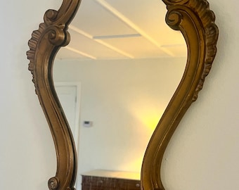 Vintage Rococo-Style Wall Mirror in Baroque Style With Ornate Gilt Frame