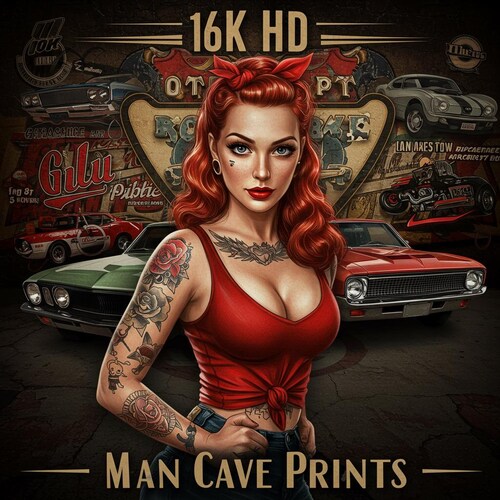 16K HD Man Cave Prints Shop Logo