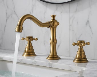 Brass vintage bathroom sink faucet