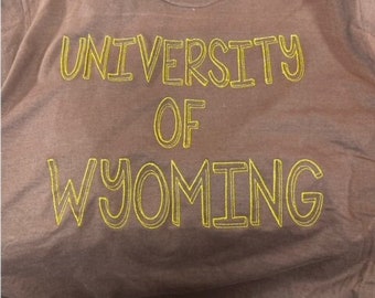 Officially Licensed University of Wyoming  Sweatshirt, crewneck UW sweatshirt, plaid UW shirt, embroidered University of Wyoming shirt
