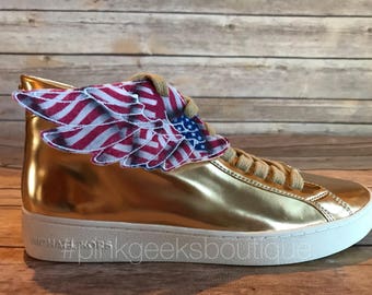 Stocking StufferRed white and blue, American flag Percy Jackson Inspired Shoe Wings