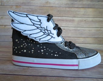 Bold White and Black Percy Jackson Inspired Shoe Wings, shoe wings, shoe jewelry