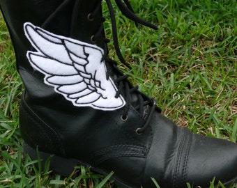 Stocking StufferBold Black and White Percy Jackson Inspired Shoe Wings, cosplay wings, comic con, angel wings, fairy wings,Lightning Thief