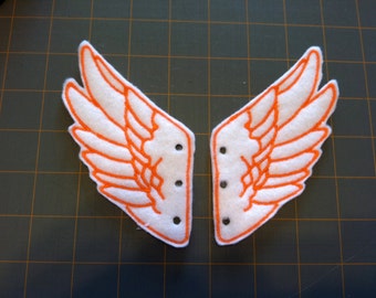 Stocking StufferElectrifying Orange and White Percy Jackson Inspired Shoe Wings