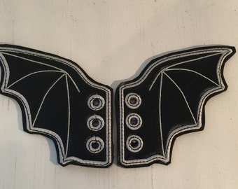 Faux leather Bat wing  inspired shoe wings great for Com icon