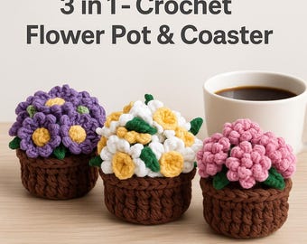 Posavasos de crochet hechos a mano - Decoración floral colorida