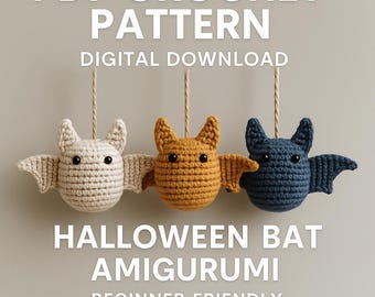 Crochet Mini Bat Amigurumi Pattern: Easy DIY Halloween (PDF Pattern)