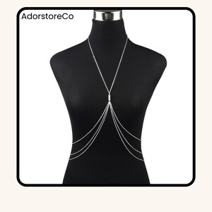 Multi Layer Body Chain for Women | Electroplated Alloy Waist Jewelry | Boho Festival Belly Chain image 2