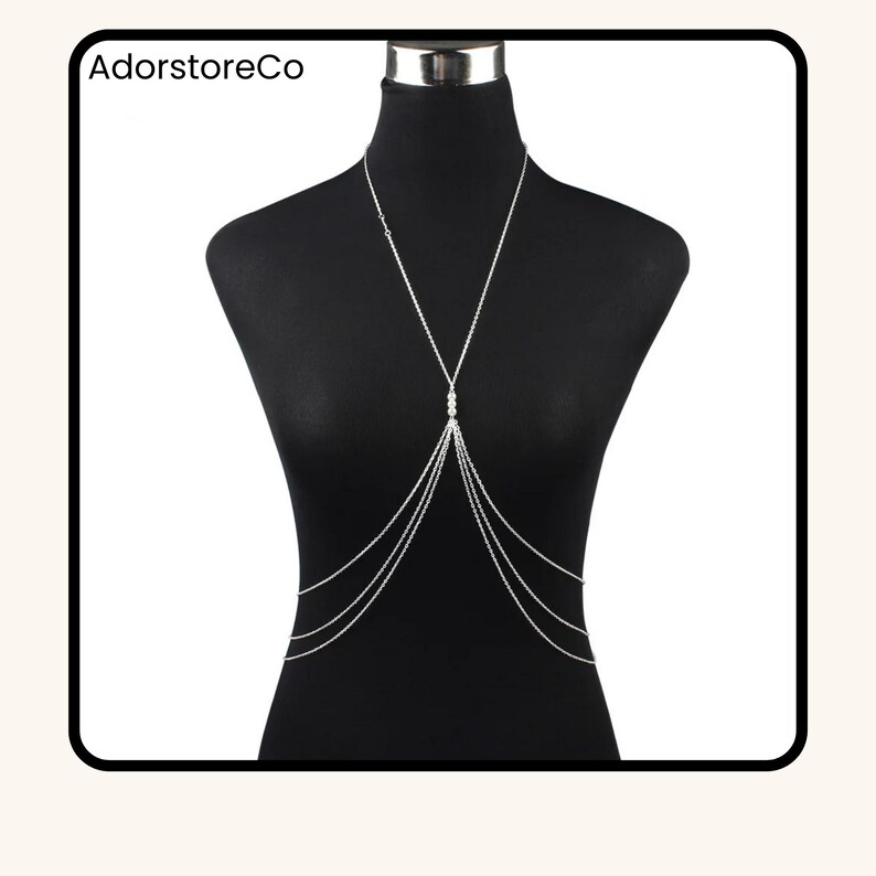Multi Layer Body Chain for Women | Electroplated Alloy Waist Jewelry | Boho Festival Belly Chain image 2