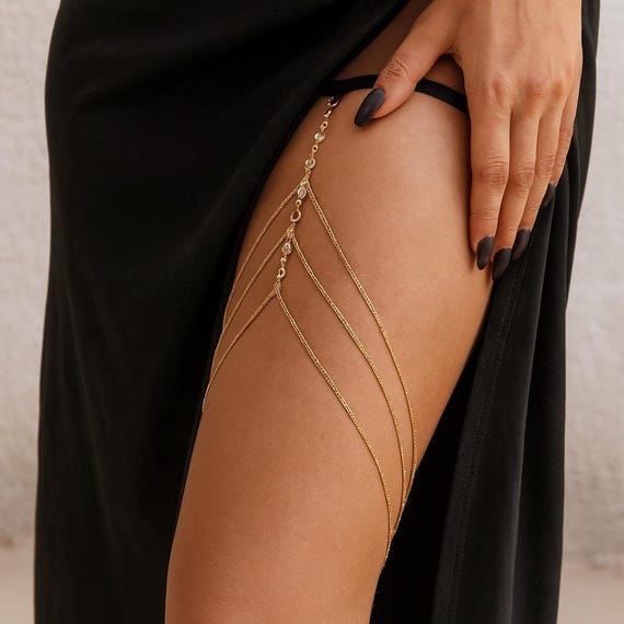 Star Thigh Chain for Women | Simple Body Jewelry Leg Chain | Boho Festival Beach Acrycesso