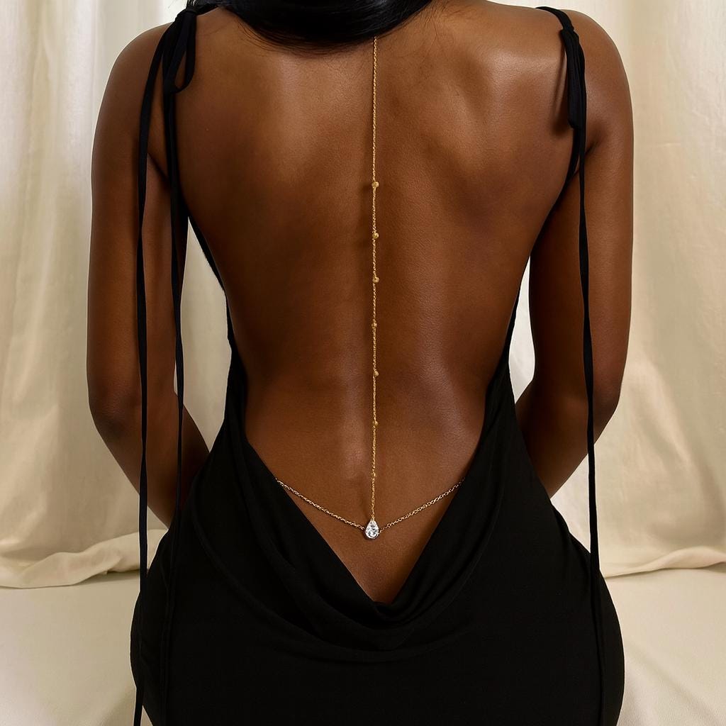Backless Rhinestone Backless Rhinestone Body Chain | Water Drop Belly Waist Necklace ...