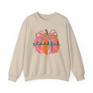 Colorful Thankful Pumpkin Crewneck Sweatshirt, Non Refundable custom made, Gildan, Fall Sweatshirt, Seasonal Wear