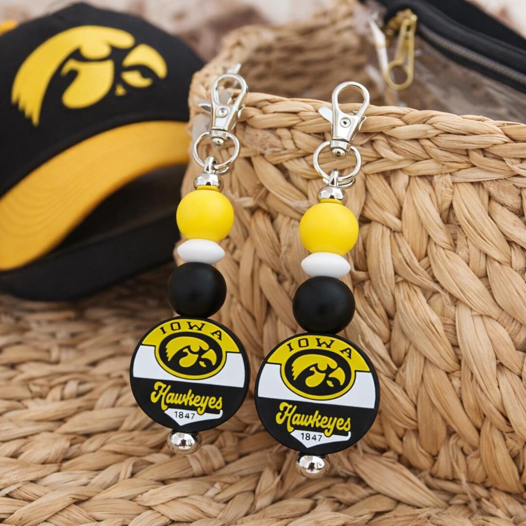 Iowa Keychain Iowa Sports Keychain - Etsy