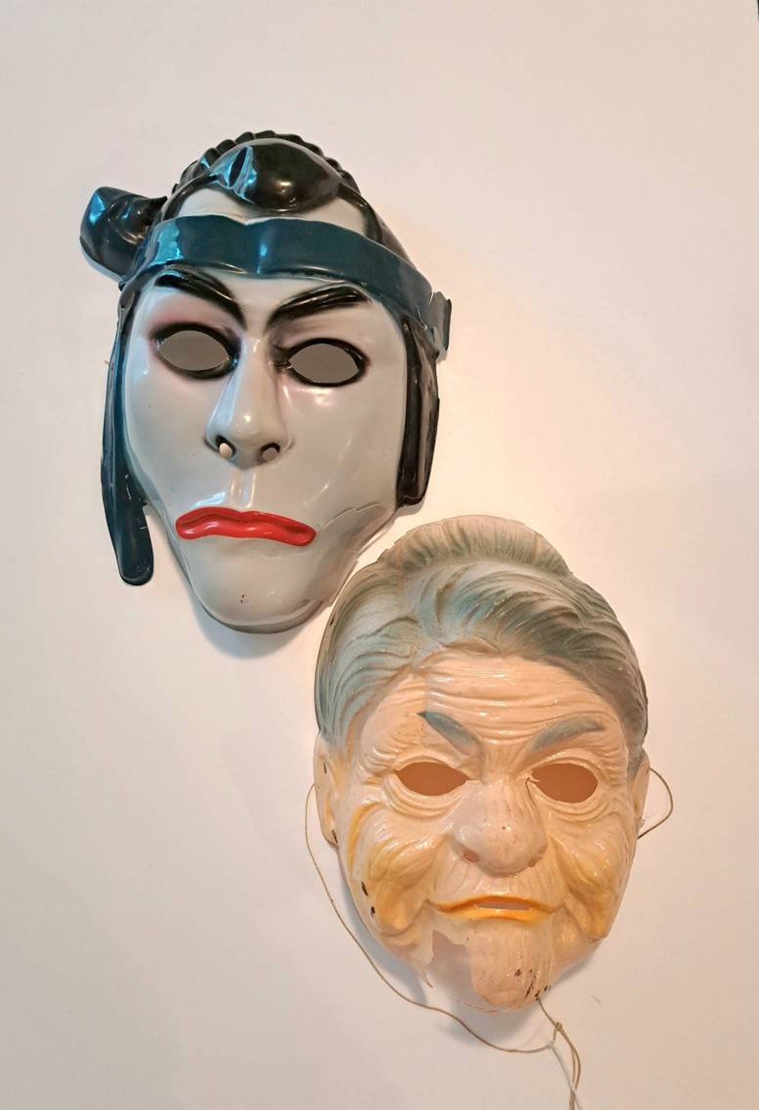 Vintage Halloween Mask Halloween Mask Lot Scary Halloween Mask Old Lady