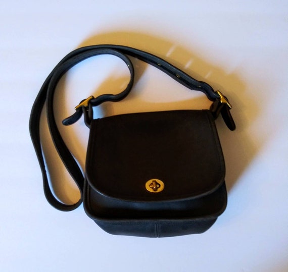small navy leather purse