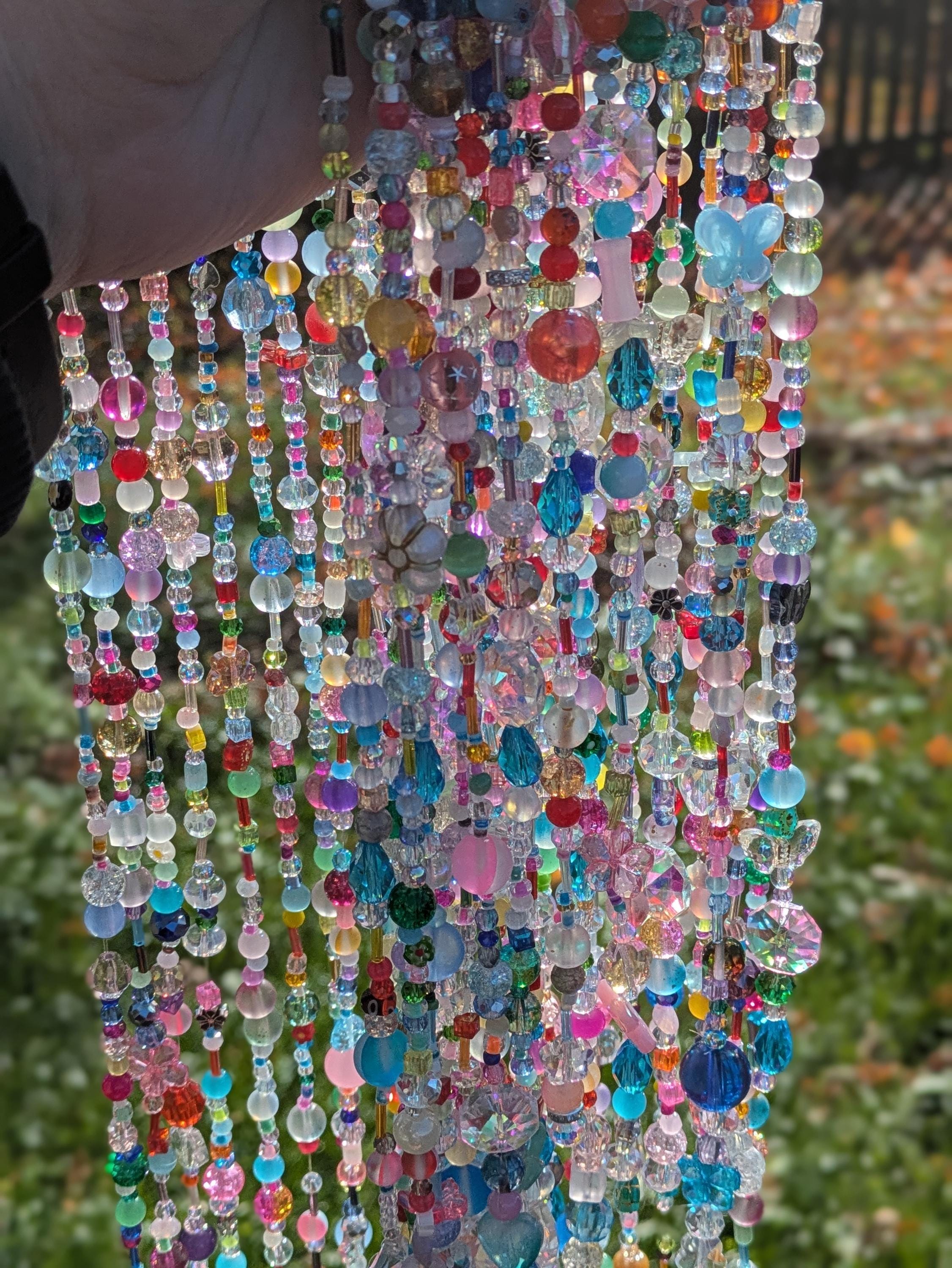 Handmade, Beaded Doorway Curtain Strands: Suncatcher Rainbow Maker