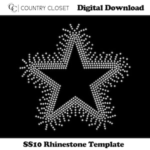 Mall för Western Star-strassten | SS10 Bling Cowgirl SVG PNG (digital nedladdning)