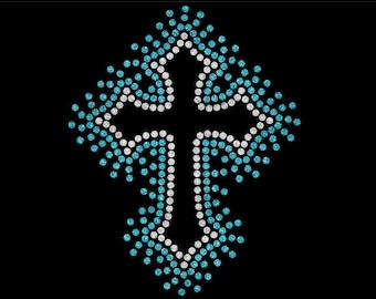 Cross Rhinestone Template SVG | Christian Faith Bling Design (SS30)