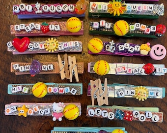 Handcrafted Softball Spirit Pins | Team Accessories, Player Gifts