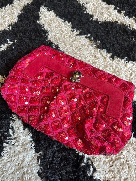 Rare y2k Marc Jacobs pink frog clutch bag