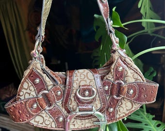 Vintage Y2K Small GUESS Purse | Monogram Logo Handbag | Mini