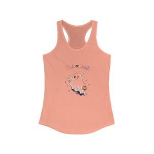 Ghostly &quot;Trick or Drink&quot; Racerback Tank Top: Halloween Party Apparel
