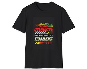 Team Overdrive Sponsored by Chaos T-Shirt | Racing Flame Graphic