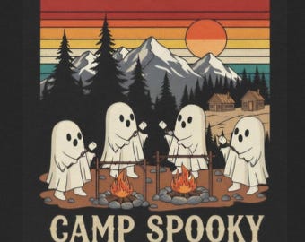 Camp Spooky Shirt, Camping Halloween Shirt, Ghost Campfire T-Shirt, Cute Camping Ghost Tee, Halloween Camper Gift, Fall Camping Shirt,