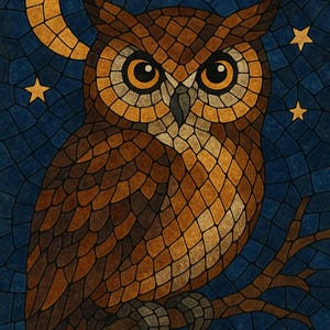 Owl Mosaic Template – DIY Mosaic Pattern – Printable Wall Art – Digital Download – Wisdom Symbol Decor