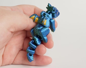 Drache Gelenktier, 3D gedruckte Flexi Kreatur, Fantasy Schreibtisch Fidget Figur