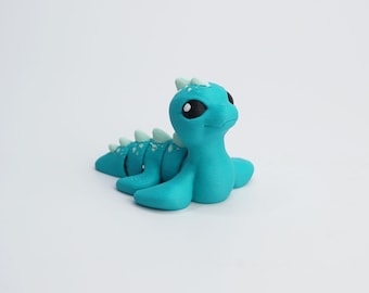 Jouet articulé Loch Ness, créature marine flexible imprimée en 3D, jolie figurine de bureau agitée