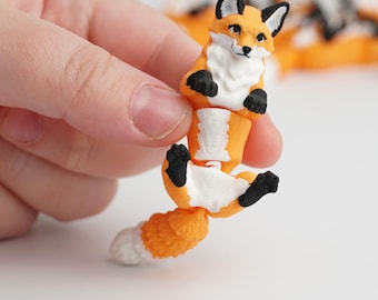 Articulated Fox Toy, 3D Printed Flexi Animal, Cute Desk Fidget Figure