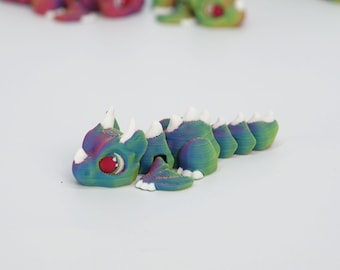 Knikspeelgoed gevleugelde babydraak, Fantasy Flexi Creature, schattig bureaufiguurtje