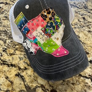 LLama Patchwork Texas Trucker Hat by Two Girls Who Make Crosses