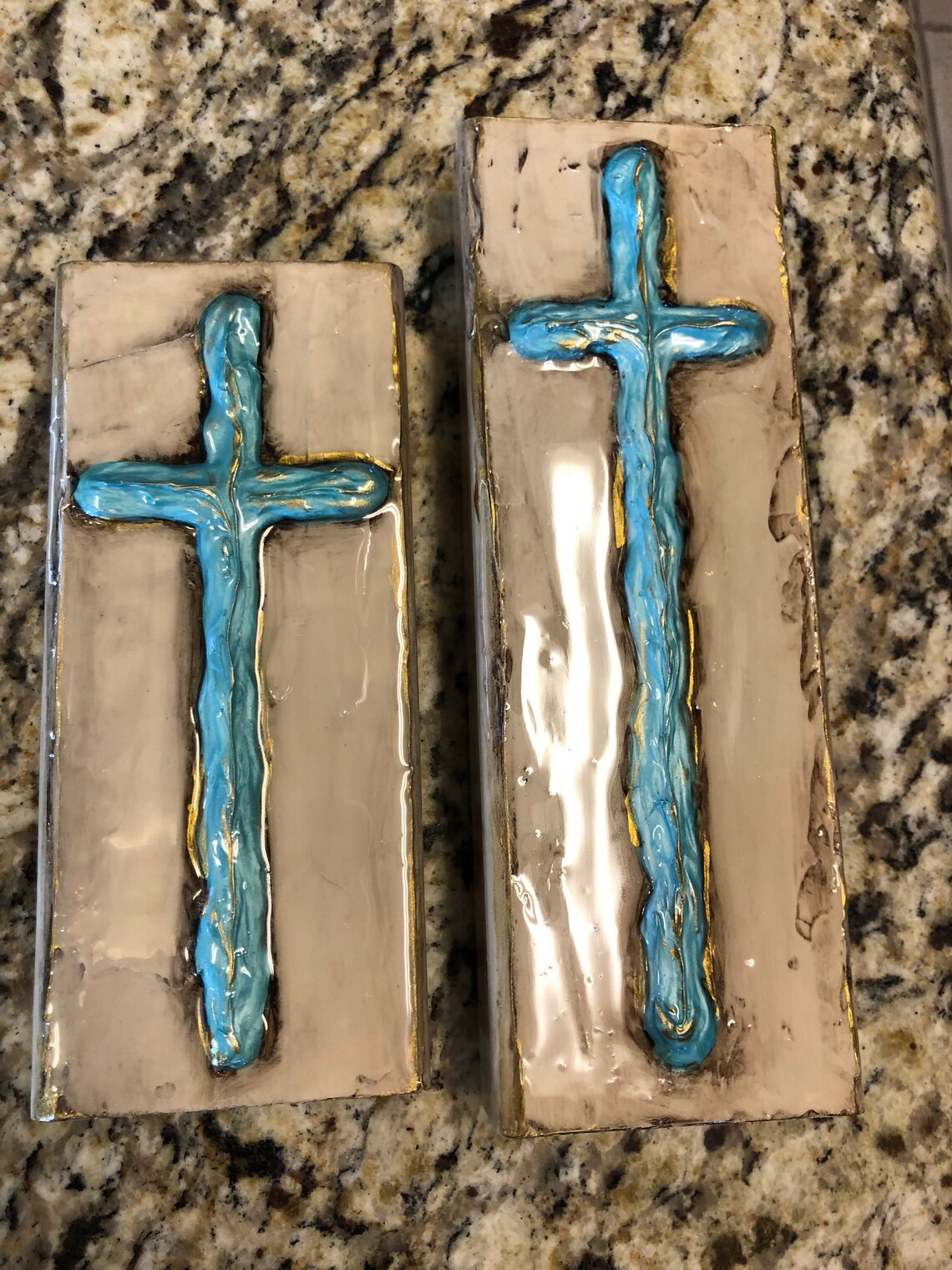 Textured Cross Hand Painted Wood Art Block Various Sizes Etsy
