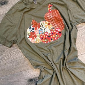 Floral and Plaid Fall Pumpkin Tee by Two Girls Who Make Crosses