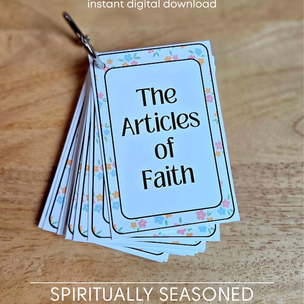 Articles of Faith Cards | LDS Primary, Youth (PDF Printable Download)