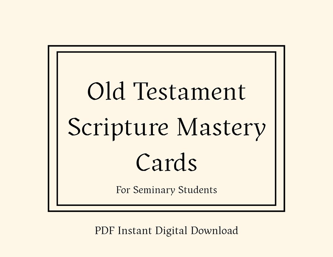 2026 CFM | Old Testament Scripture Mastery Cards | LDS Seminary ...