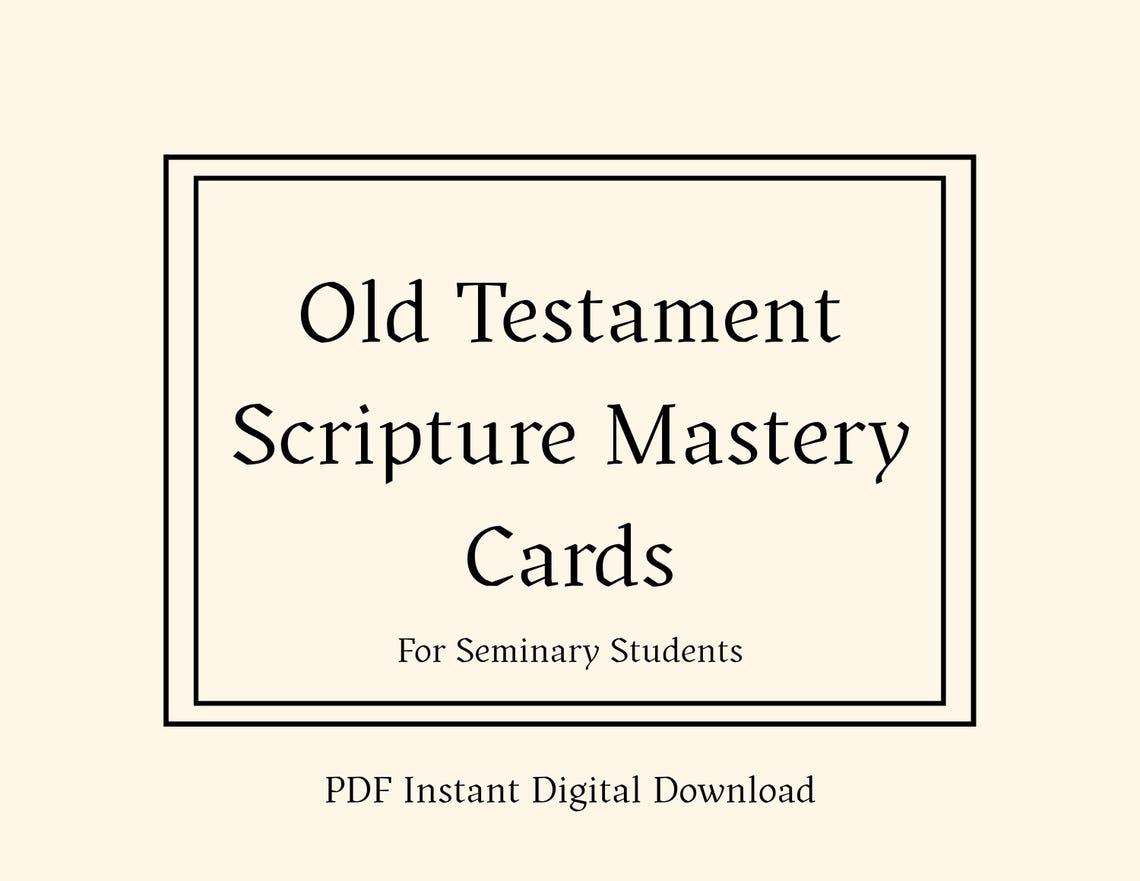 2026 CFM | Old Testament Scripture Mastery Cards | LDS Seminary ...