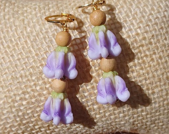 Crown Flower Sandalwood Earrings