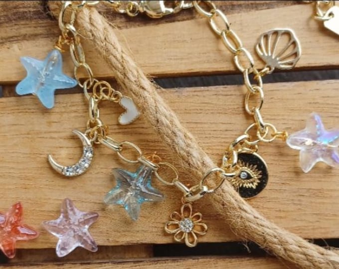 Add A Starfish to your Charm Bracelet Adjustable Personalization Bracelets
