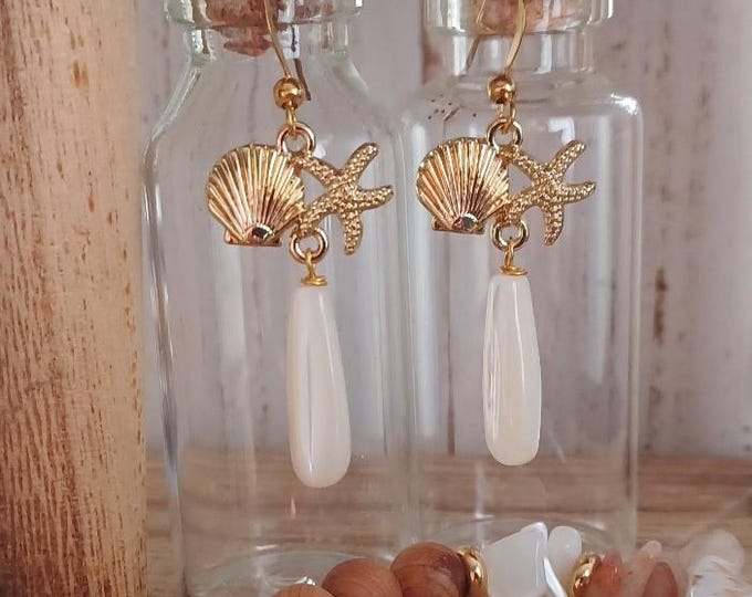 Mother of Pearl Gold Earrings